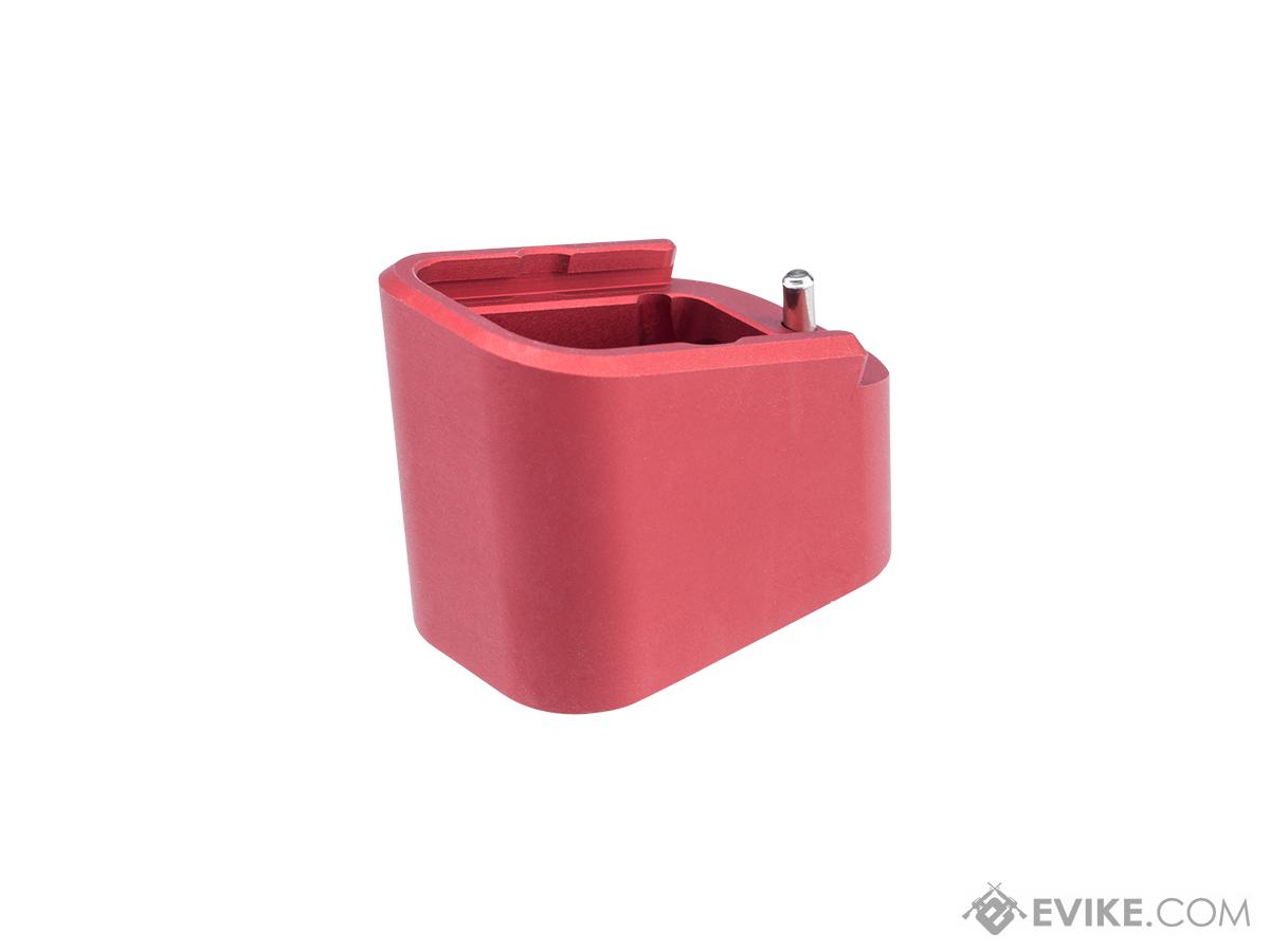 E&C Airsoft Extended Base Plate for Elite Force GLOCK Series Gas Blowback Pistol Magazines (Color: Red)