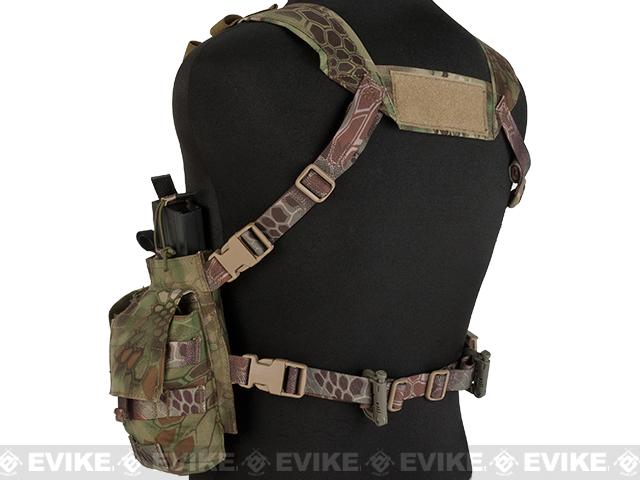 Emerson Split Front Chest Rig W  Pouches - Woodland Serpent, Tactical 