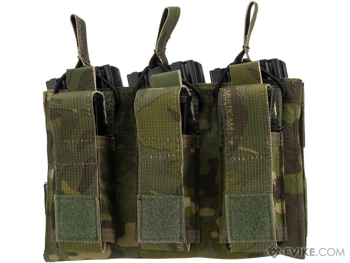 Emerson Gear M4 / M16 / 5.56 NATO Triple Open Top Magazine Pouch w/ 3 Pistol Mag Pouches (Color: Multicam Tropic)