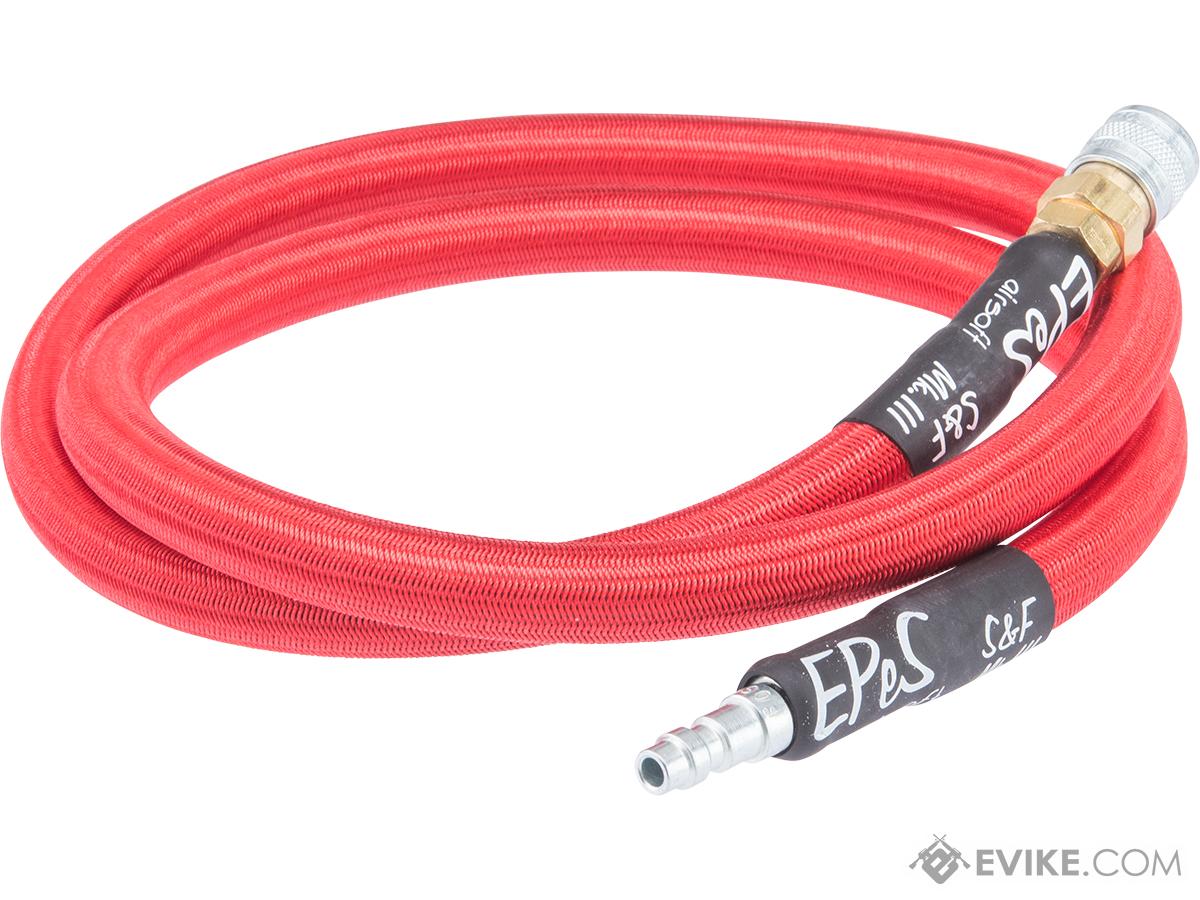 EPeS Airsoft Soft & Flexible Mk.III Braided HPA Hose (Color: Deep Red / 100cm)