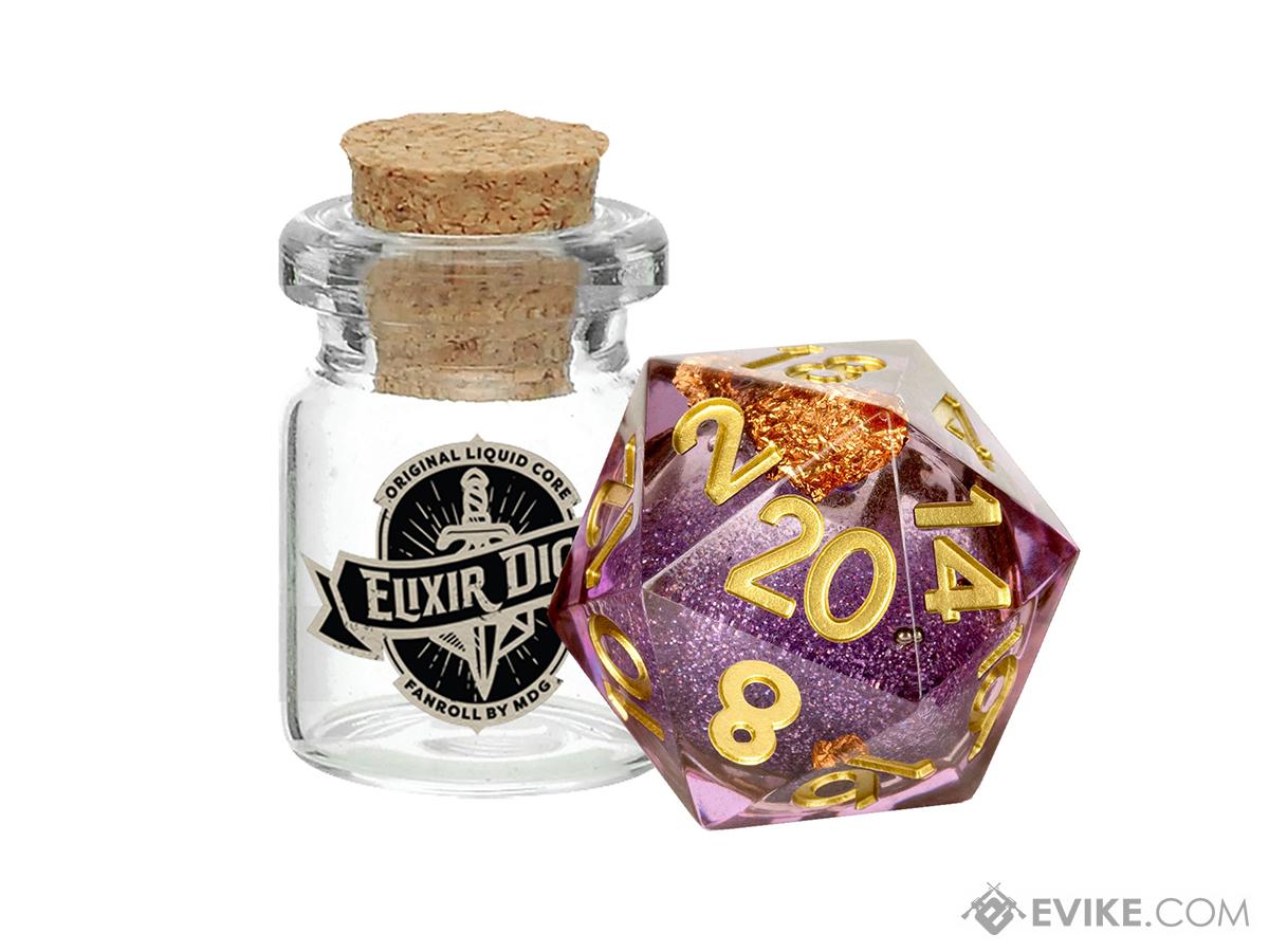 FanRoll Liquid Core Elixir D20 Die (Color: Aether Abstract)