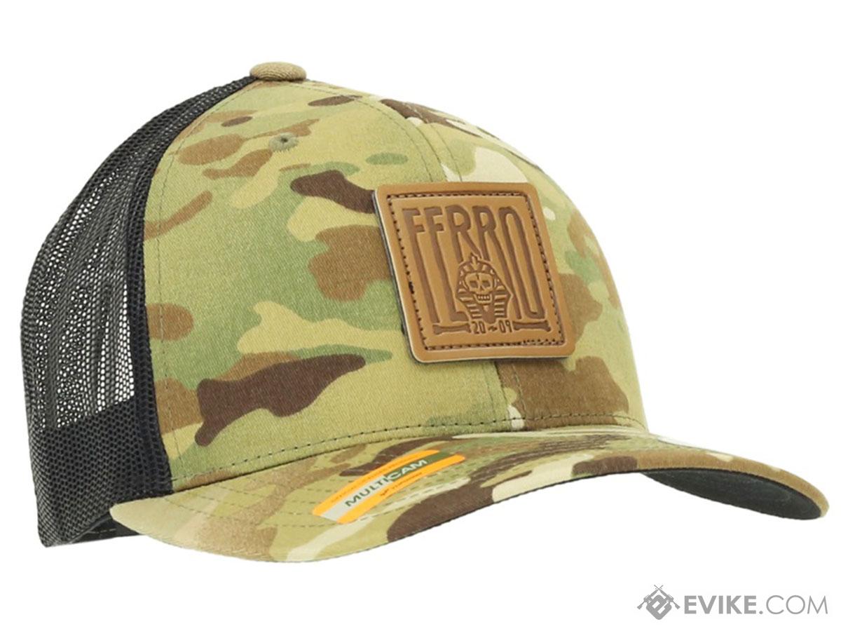 We The Essentials Multicam Black Trucker Hat with Orange Patch