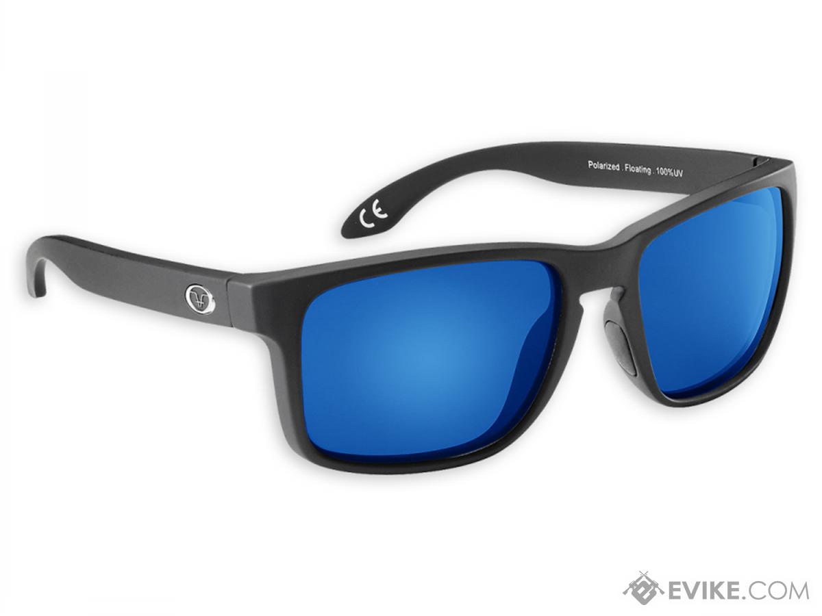 Flying Fisherman Lagoon Polarized Floating Sunglasses (Color: Matte Black / Blue Mirror Lens)