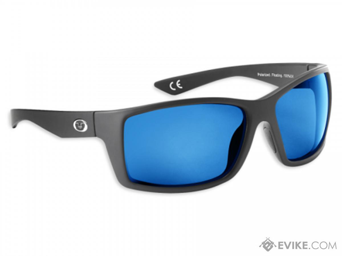 Flying Fisherman Rafter Polarized Floating Sunglasses (Color: Matte Black / Blue Mirror Lens)