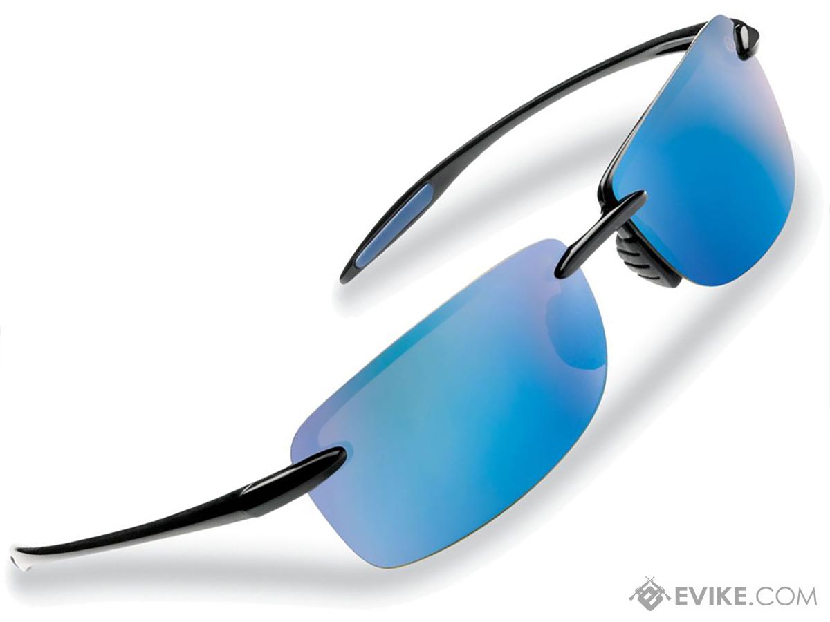 Flying Fisherman Cali Rimless Sunglasses (Color: Black Smoke w/ Blue Mirror Lens)