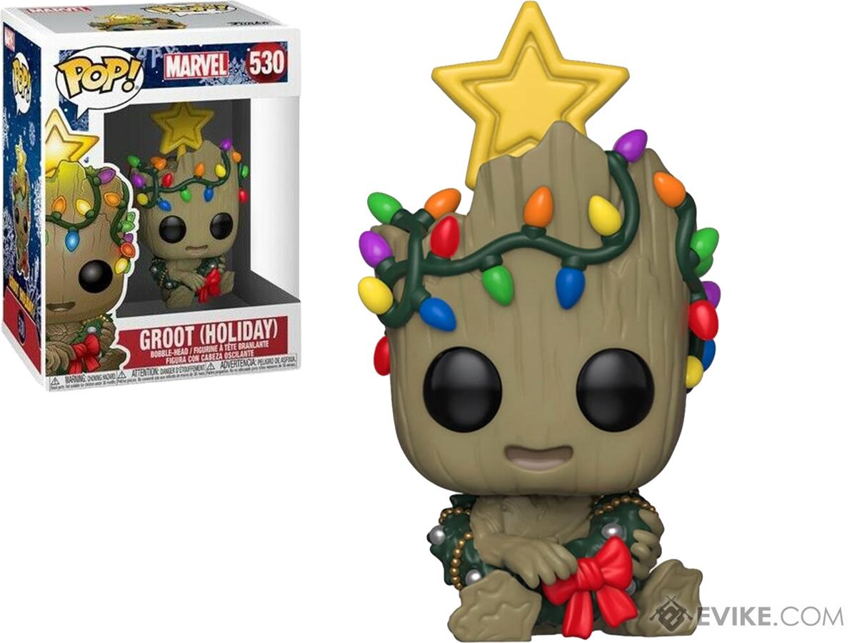 Funko POP! Marvel Holiday Groot Bobble Head; MORE; Action Figures and