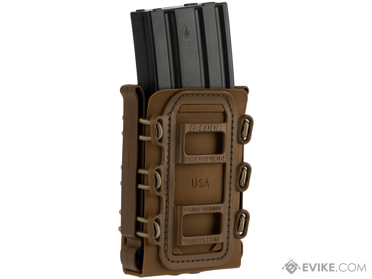 G-Code Soft Shell Scorpion Rifle Magazine Carrier with R1 Molle Clips (Color: Tan Frame / Tan Shell)