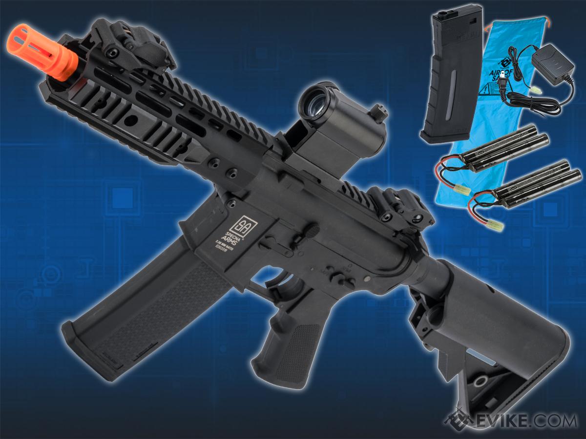 Specna Arms FLEX Series M4 AEG w/ GATE X-ASR (Model: M4 PDW Keymod / Black / Go Airsoft Package)