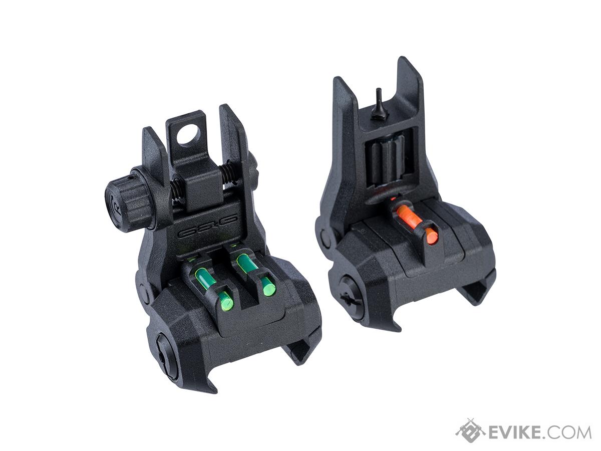 G&G Dual-Profile Fiber Optic Flip-Up Iron Sights (Color: Black)