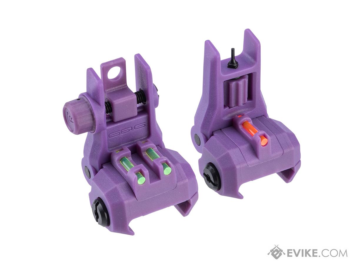 G&G Dual-Profile Fiber Optic Flip-Up Iron Sights (Color: Purple)