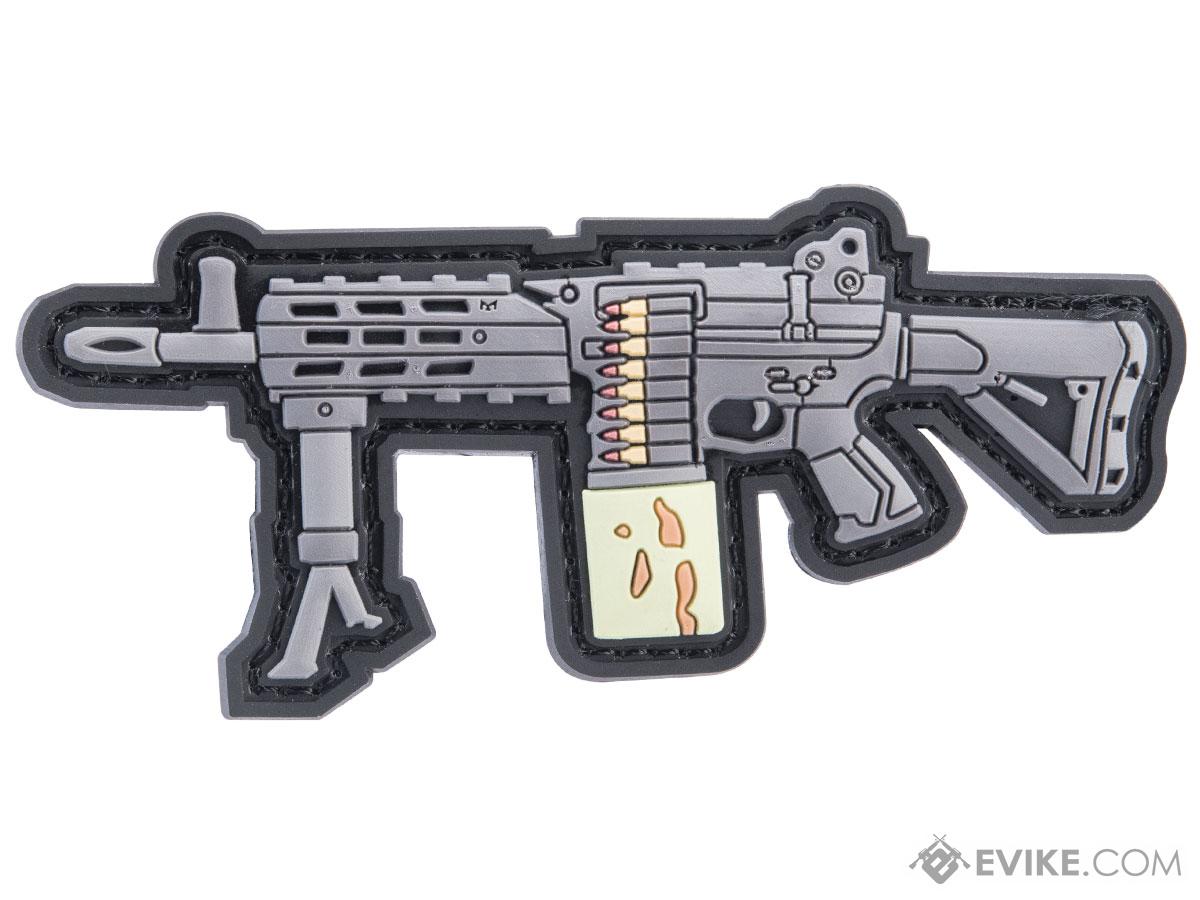 G&G IFF Hook & Loop PVC Airsoft Gun Patch (Model: LMG Black)