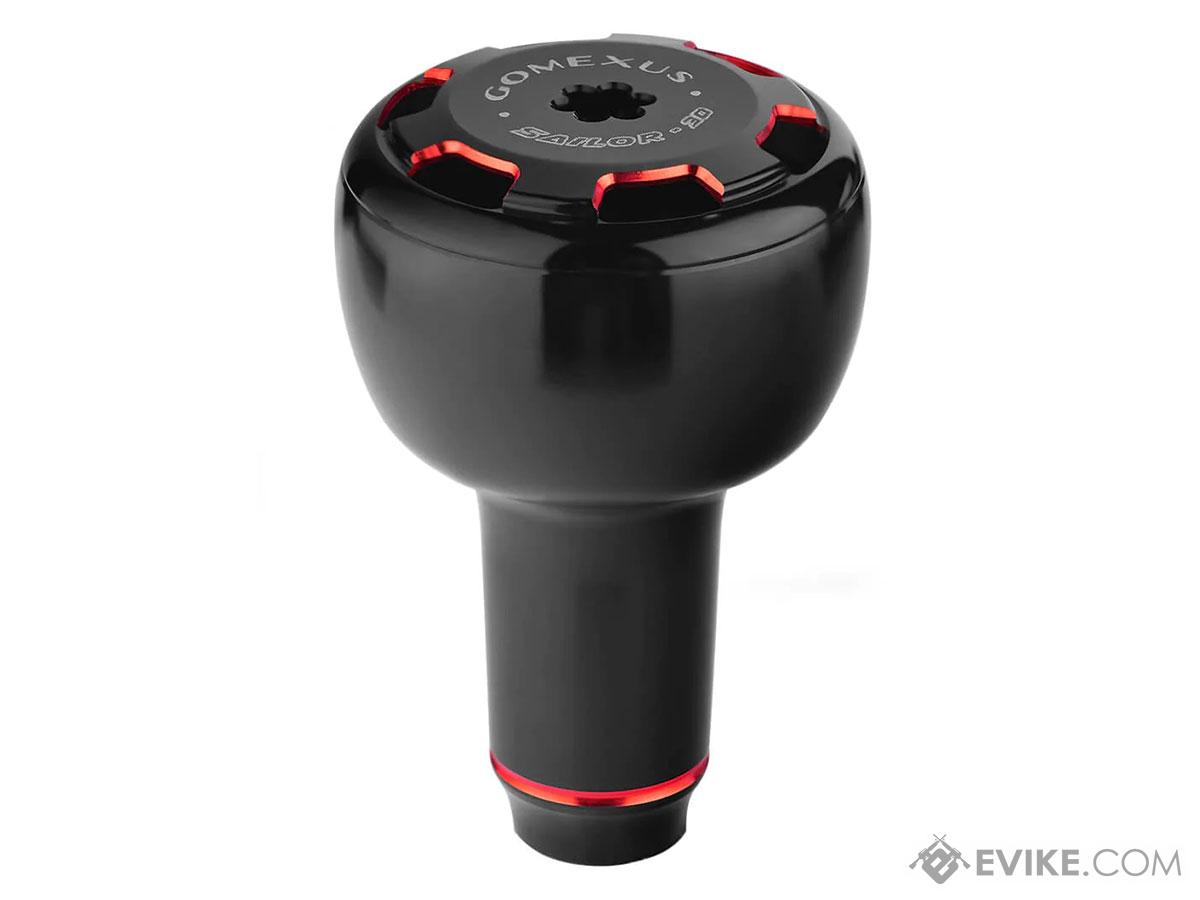 Gomexus Aluminum Super Light Power Knob for Spinning Reel (Color: Black-Red / 30mm)
