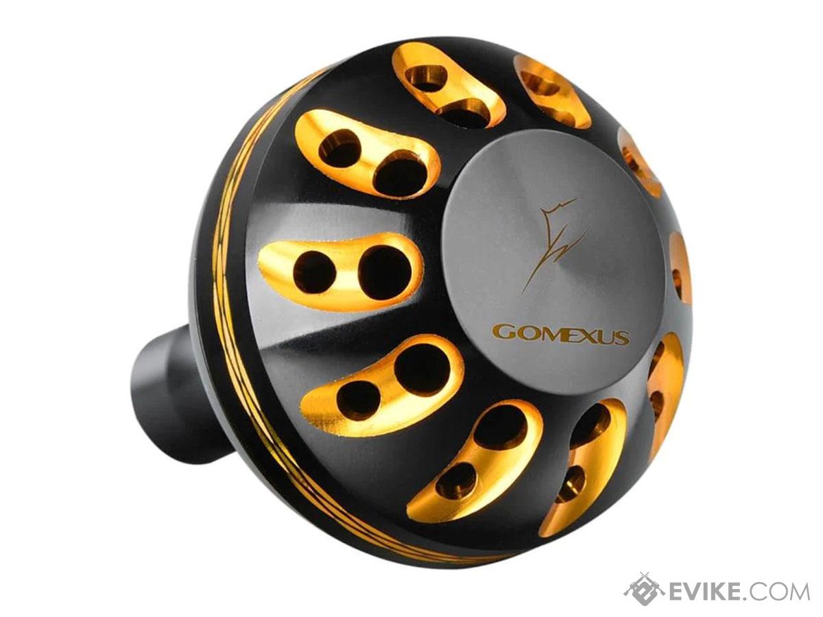 Gomexus Round Power Knob for Spinning Reel (Color: Black-Gold / 41mm)