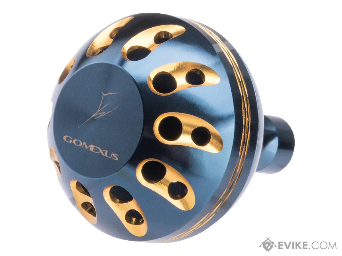 Gomexus Round Power Knob for Spinning Reel (Color: Blue-Gold