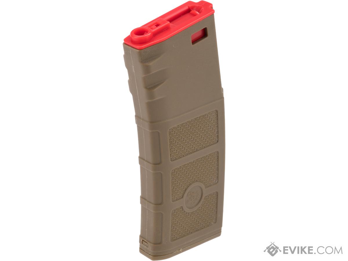 Evike High RPS Polymer Training Magazine w/ EV Texturing for M4 Airsoft AEG Rifles (Type: 360rd Hi-Cap / Dark Earth w/ Red Lip)