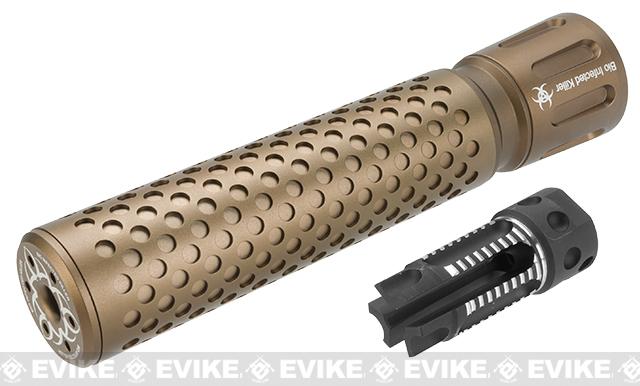 G&P Bio Infected Full Metal QD Mock Silencer with 3 Prong Flashhider (Color: Black / 14mm Positive)