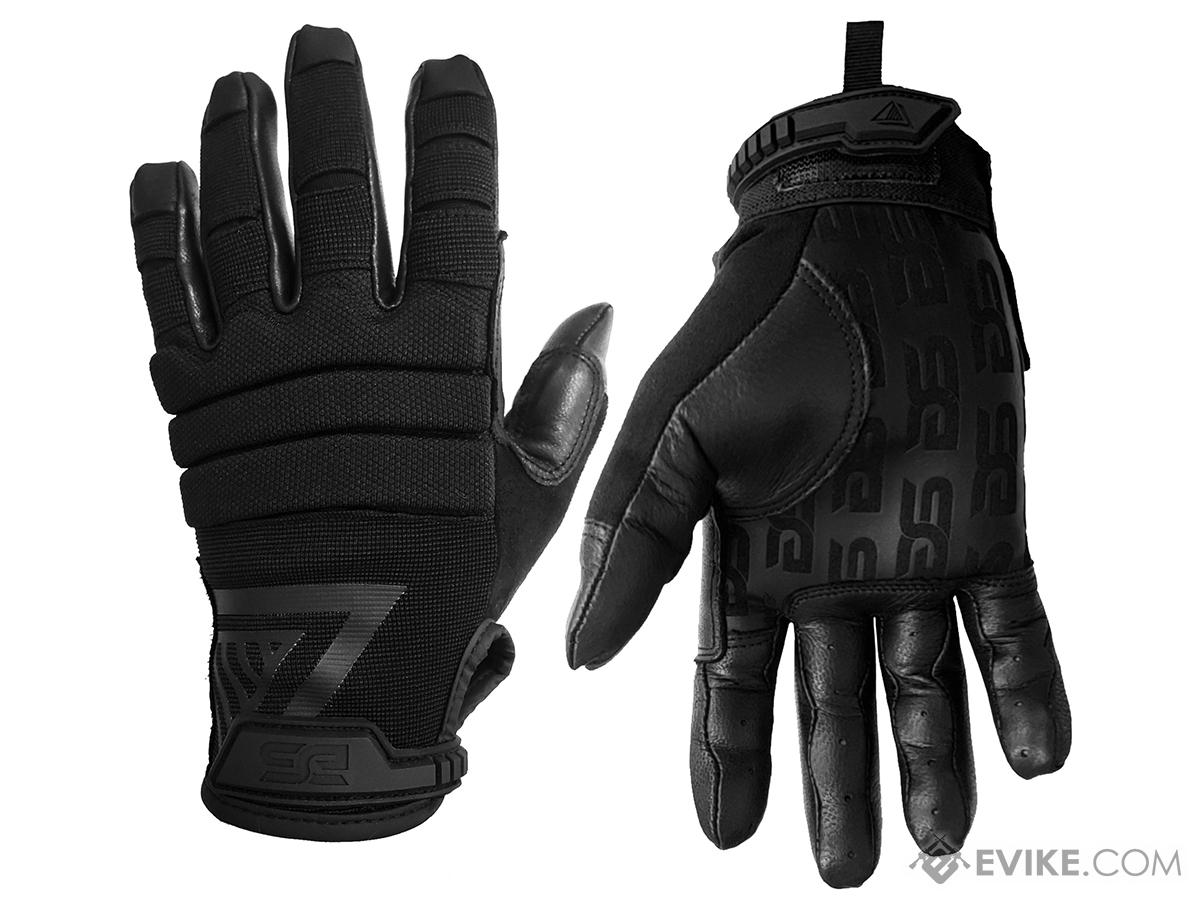 Glove Station 11 Bravo Full Finger Gloves (Color: Black / Large)