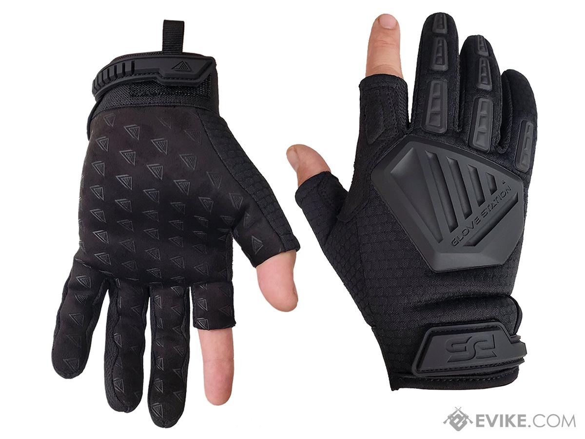 Glove Station The Shooter Half Full Finger Tactical Gloves (Color: Black / Medium)