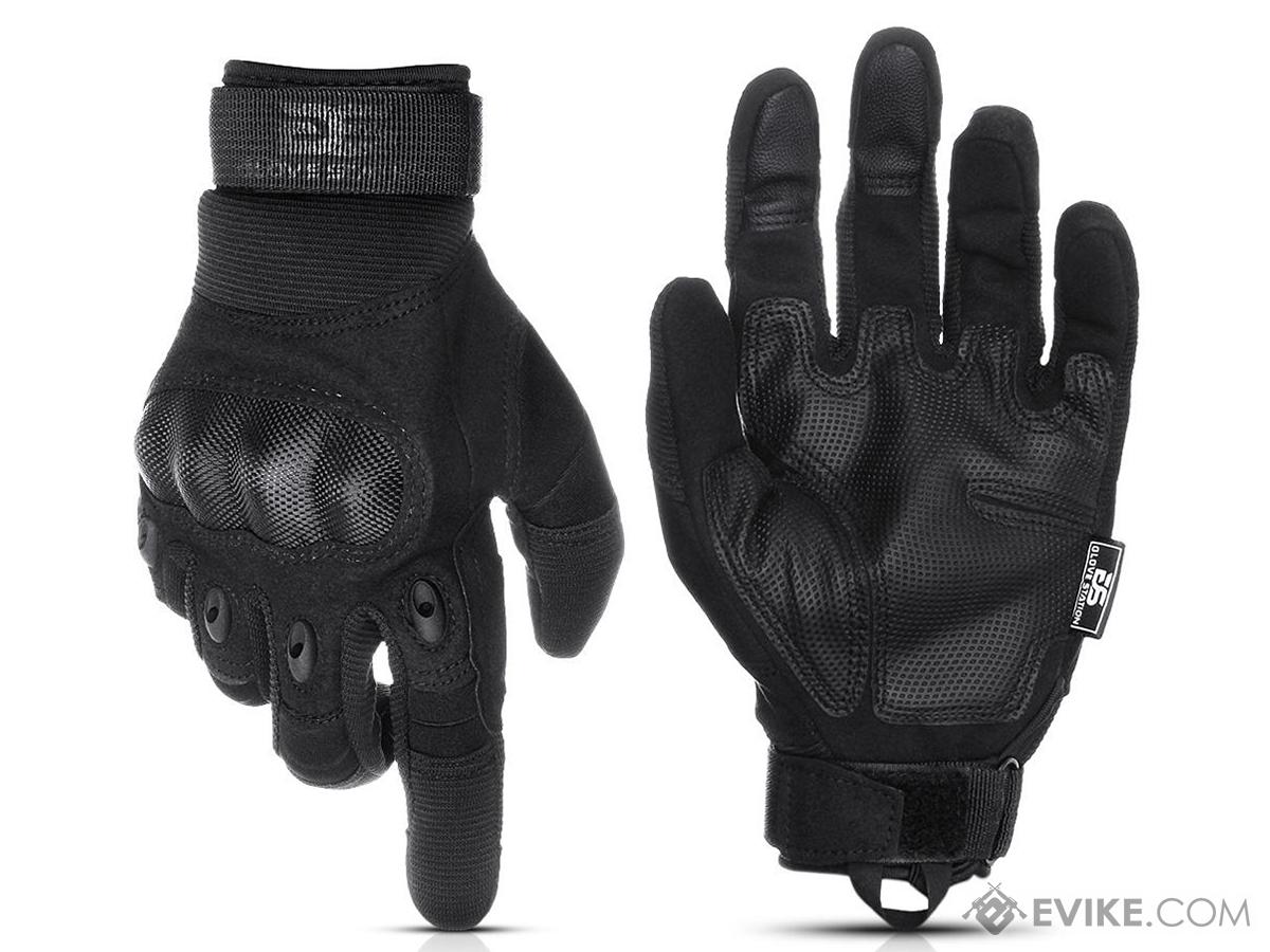 Glove Station The Combat Hard Knuckle Full Finger Tactical Gloves (Color: Black / Large)