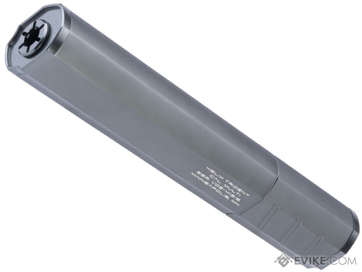 Helix Airsoft Trident Mock Suppressor / Barrel Extension (Color: Gray / 14mm Negative)