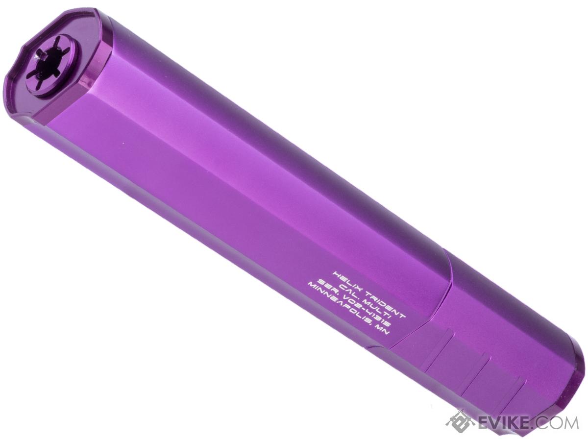 Helix Airsoft Trident Mock Suppressor / Barrel Extension (Color: Purple / 14mm Negative)