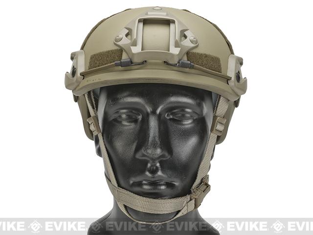 Mich 2001 Helmet w/ NVG Mount & Side Rail for Airsoft - Tan, Tactical ...