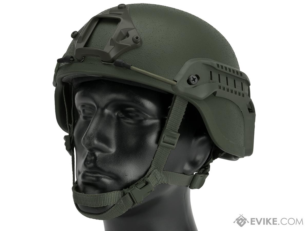 Matrix Mich 2000 Helmet W/ NVG Mount & Side Rail For Airsoft - OD Green ...