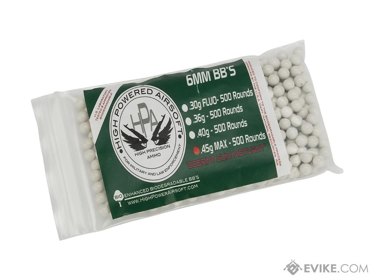 High Power Airsoft (HPA) US Lab Tested Precision Biodegradable 6mm Airsoft BBs (Model: .45g / 500rds)