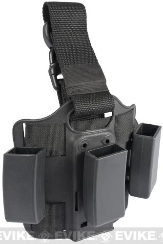 Tactical Hard Shell Drop Leg Quick Draw Triple Mag Carrier - MP5 ...