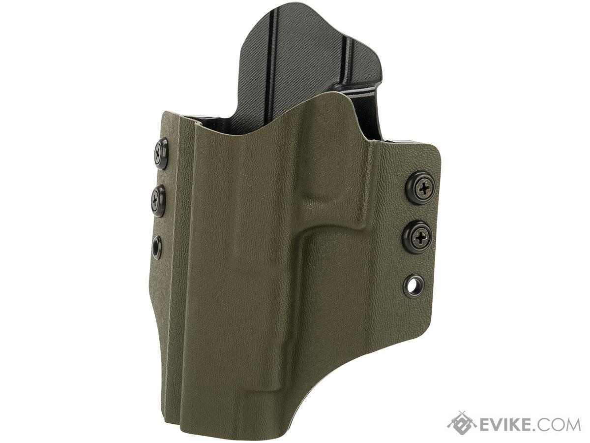 High Speed Gear Inc OWB Kydex Holster for Glock Pistols (Model: Glock 34 35 Competition / Left Hand / Olive Drab)