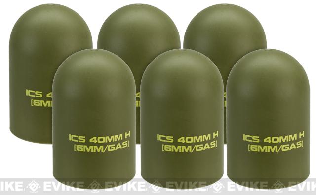 ICS Airsoft 40mm Replacement Polymer Grenade Cap (Set of 6)