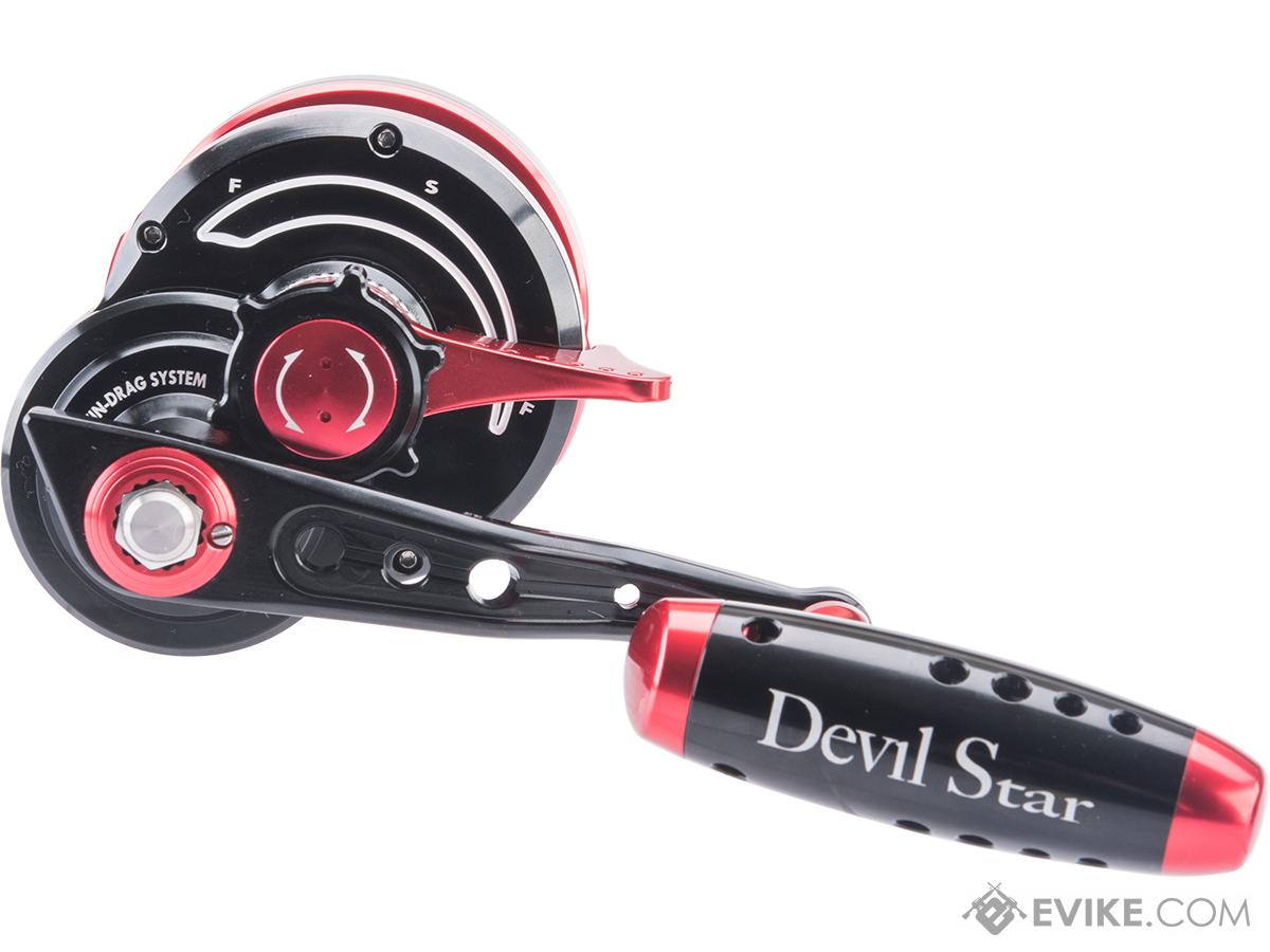 Jigging Master Wiki Devil Star Twin-Drag Fishing Reel (Model: 3000H /  Black-Red / Right Hand)