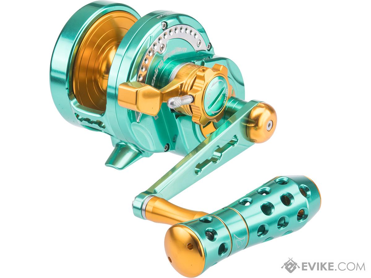 Jigging Master Monster Game High Speed Fishing Reel w/ Turbo Knob (Color: Green-Gold / PE5 Narrow / Right Hand)