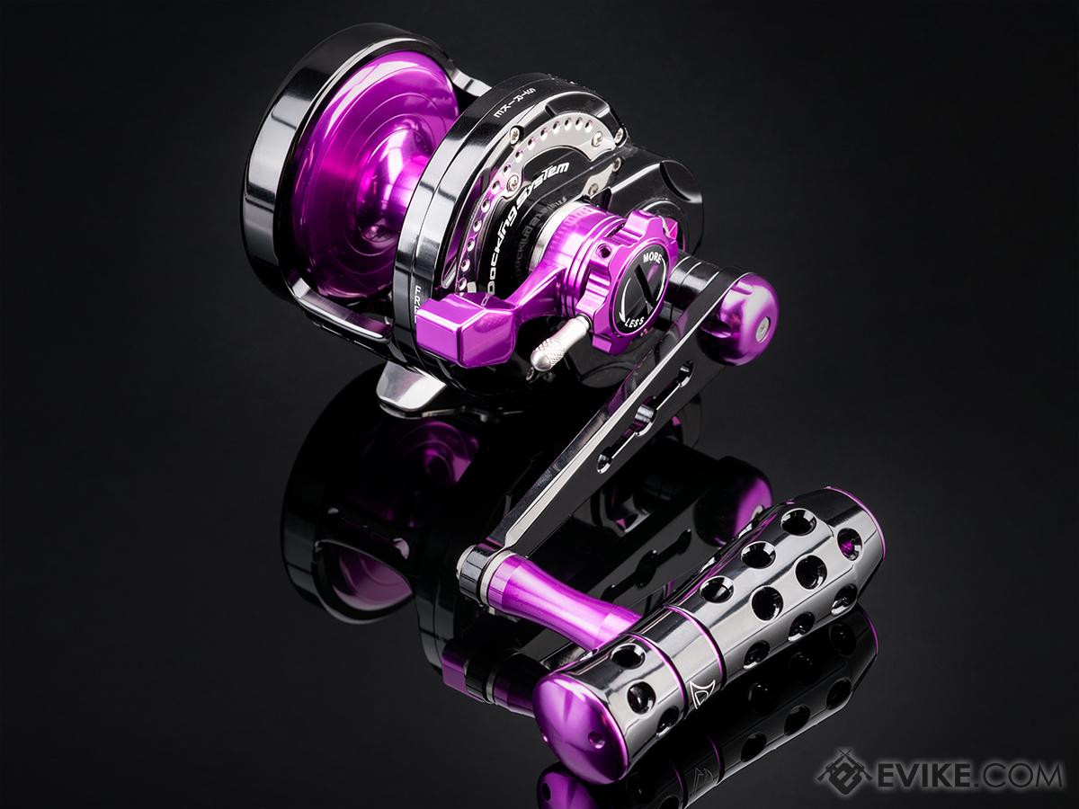 Jigging Master Monster Game High Speed Fishing Reel w/ Turbo Knob (Color: Black-Purple / PE5 / Right Hand)