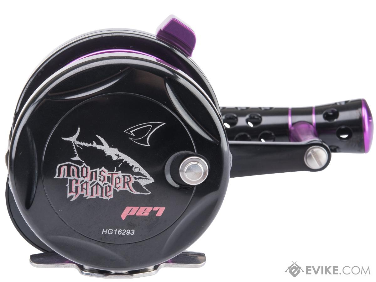 Jigging Master Monster Game High Speed Fishing Reel w/ Turbo Knob (Color:  Black-Purple / PE7 / Left Hand)