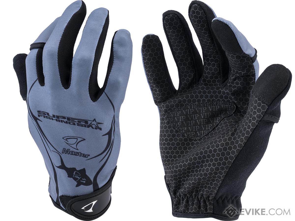 Jigging Master Super Star Jigging & Popping Fishing Gloves (Color: Grey / Black / Medium)