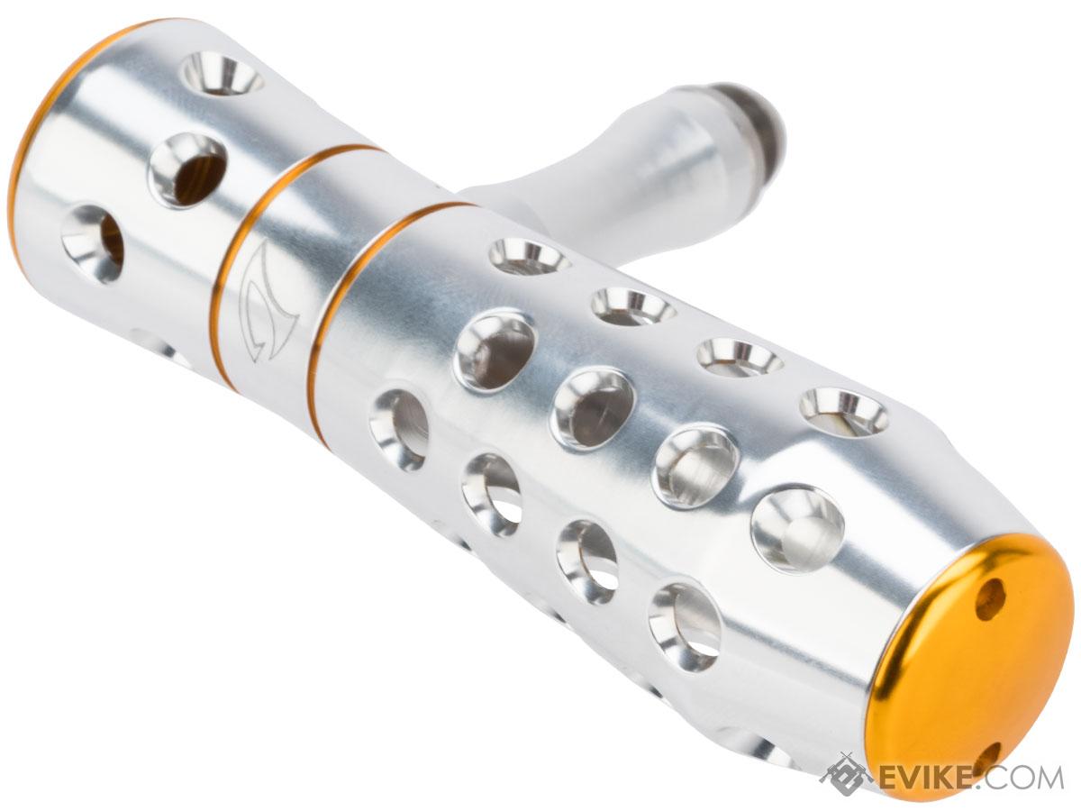 Jigging Master CNC Aluminum JM Ergonomic Two Bearing T-Bar Handle (Model:  Large / Silver & Gold)