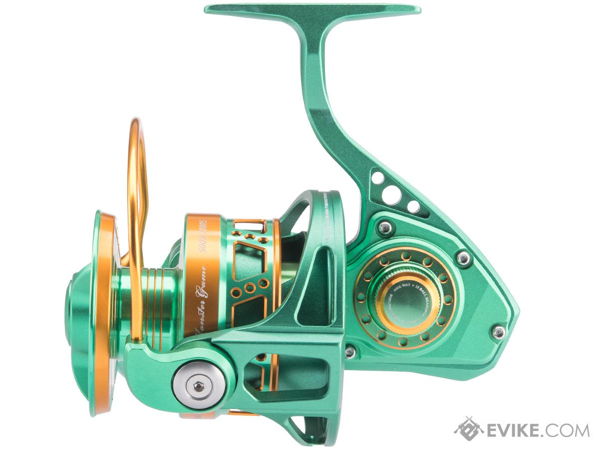 Jigging Master Monster Game Spinning Fishing Reel w/ Round Knob (Model:  5000H-7000S / Yellow Fin Special Green-Gold), MORE, Fishing, Reels -   Airsoft Superstore