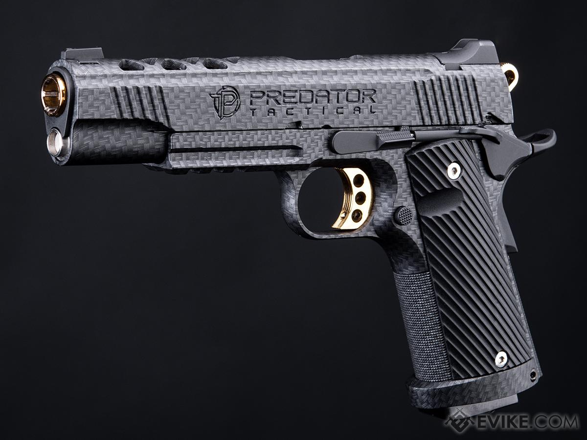 Predator Tactical Iron Shrike Gas Blowback 1911 Pistol by King Arms (Color: Carbon / CO2 / Rail)