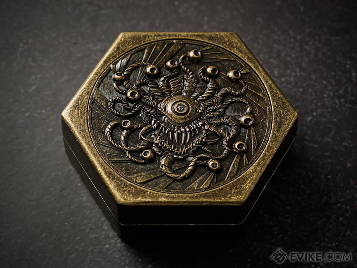 KakapopoTCG Metal Dice Box (Model: Overseer's Nest / Tarnished Brass)