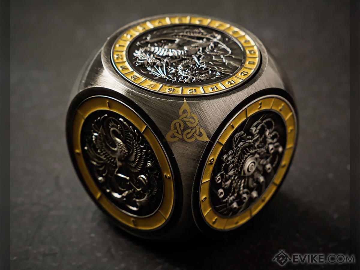 KakapopoTCG Lord Of The Dice Multi-Face Spinner Die (Color: Grey w/ Gold Ink)