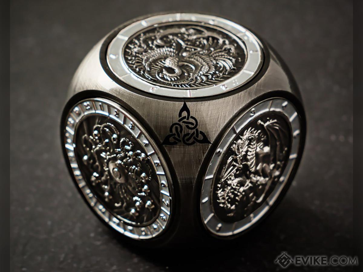 KakapopoTCG Lord Of The Dice Multi-Face Spinner Die (Color: Grey w/ Silver Ink)