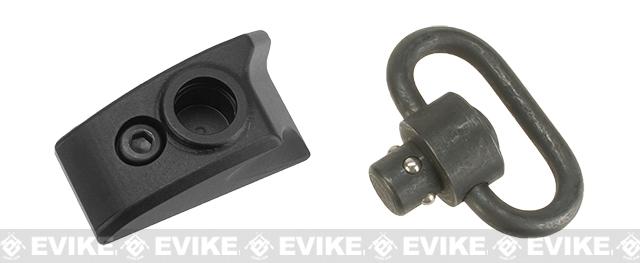 G&P CNC Aluminum Keymod Thumb Stop w/ QD Sling Swivel (Color: Black / Right Hand)