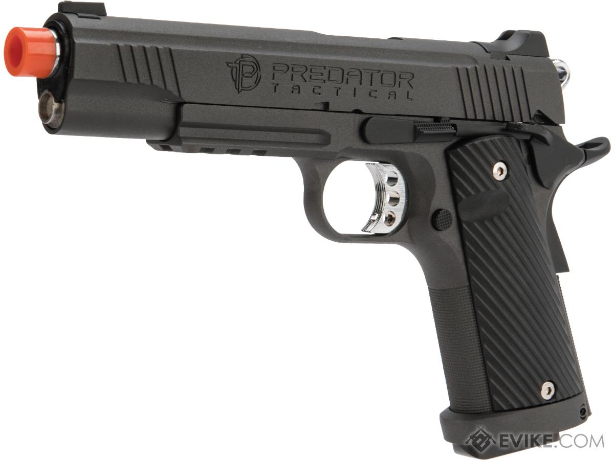 Predator Tactical Iron Shrike Gas Blowback 1911 Pistol by King Arms (Color: Gun Metal / CO2 / Rail)