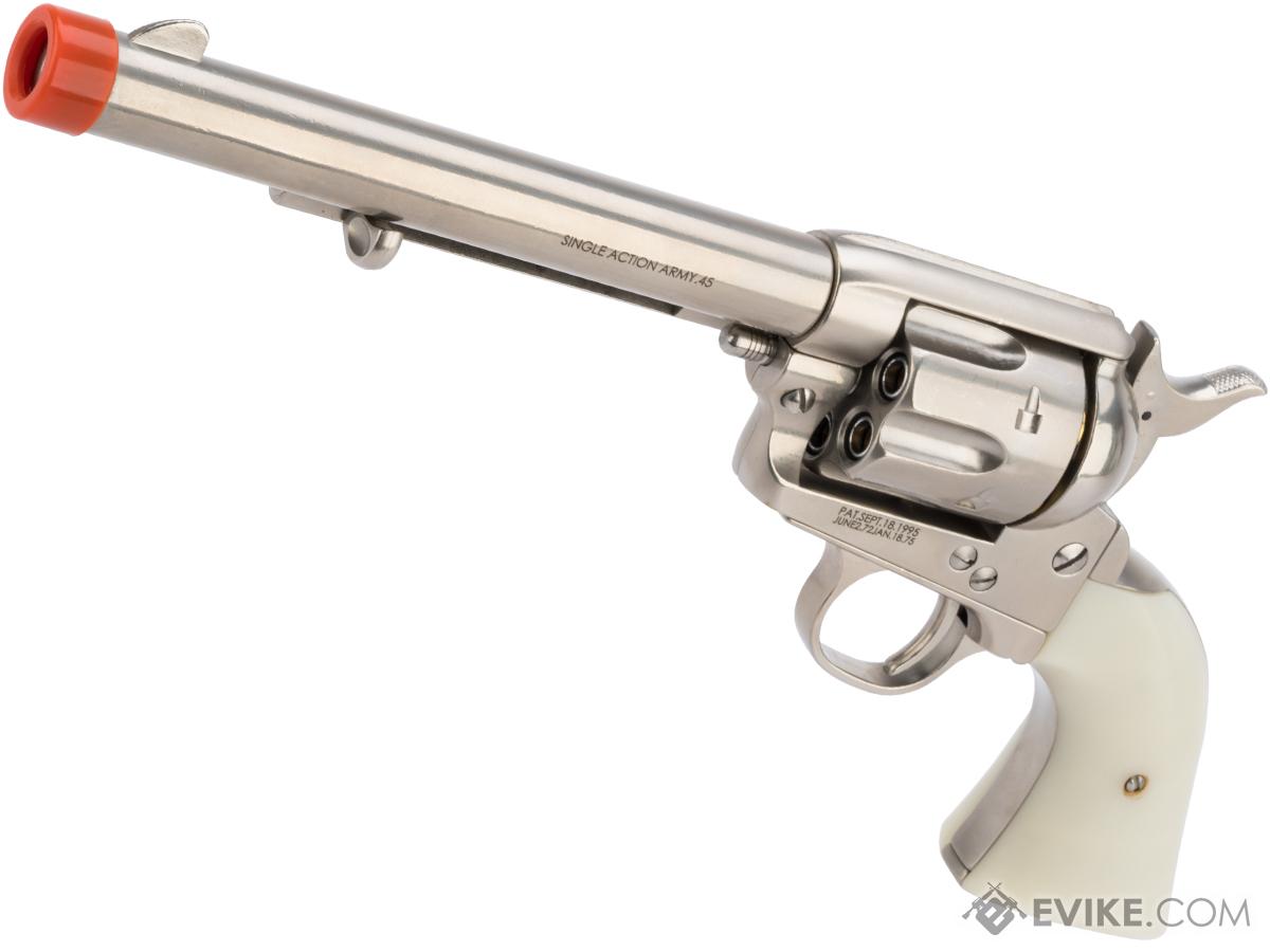 Cybergun Colt Licensed SAA .45 Peacemaker Gas Powered Airsoft Revolver by  King Arms (Model: Cavalry Barrel / Silver), Airsoft Guns, Gas Airsoft  Pistols -  Airsoft Superstore