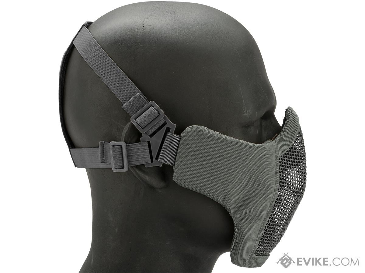 Matrix Low Profile Iron Face Padded Lower Half Face Mask (color: Grey 