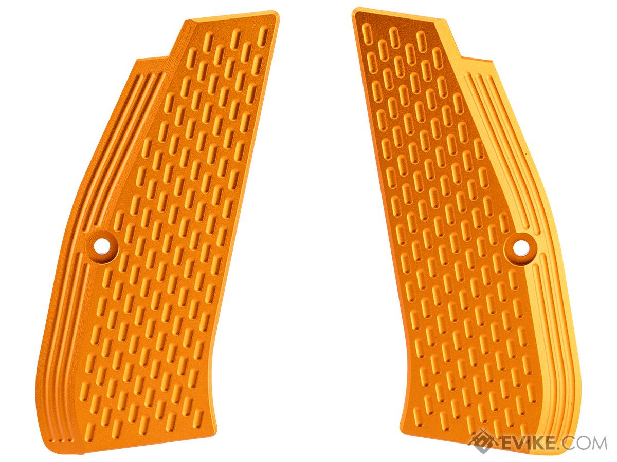 KJW Aluminum Grip Panels for ASG SP-01 Gas Blowback Airsoft Pistols (Color: Orange)