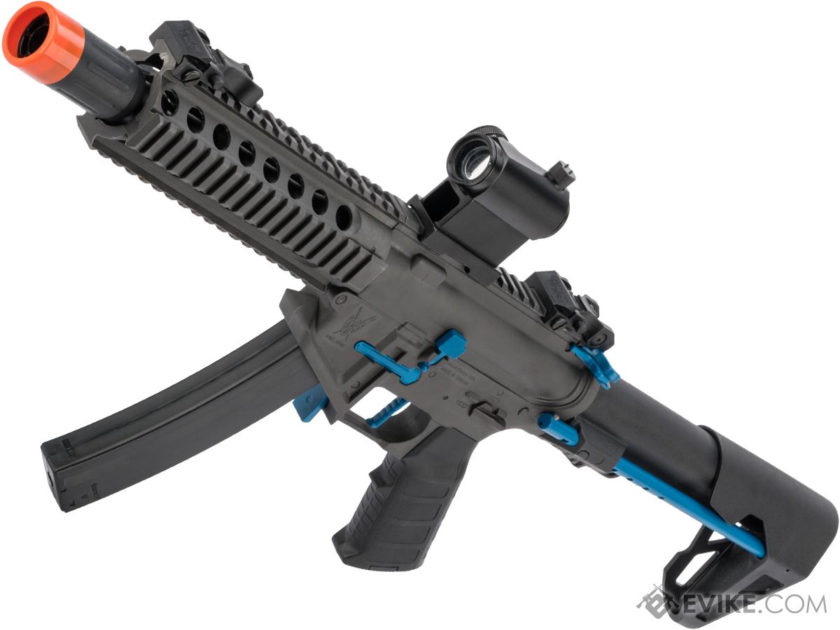 King Arms PDW 9mm SBR Airsoft AEG Rifle (Color: Grey u0026 Blue / Long)