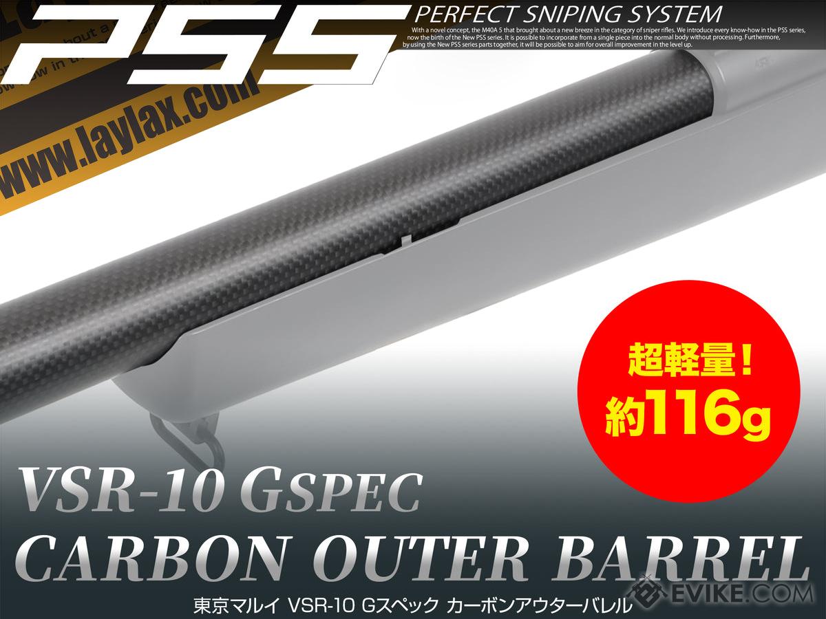 Laylax PSS Carbon Outer Barrel for Airsoft VSR-10 Sniper Rifles (Model: 421mm)