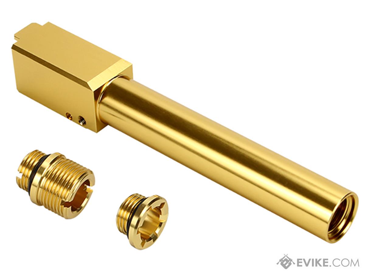 NineBall / Laylax Fixed Outer Barrel for Carbon8 Striker 9 & Compatible Airsoft Gas Blowback Pistols (Color: Gold)